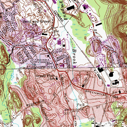 Topographic Map of Hubb Shopping Center, CT