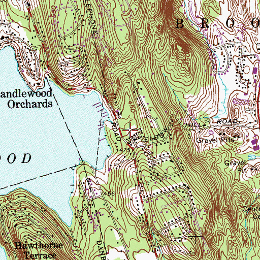 Topographic Map of Huckleberry Hill Elementary School, CT