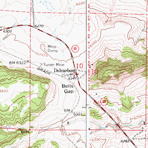 Topographic Map of Delcarbon, CO