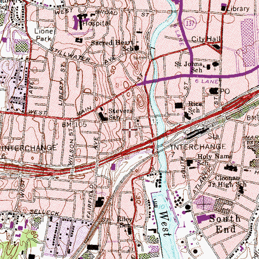Topographic Map of Iglesia De Cristo Elim Church, CT
