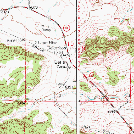 Topographic Map of Bells Gap, CO