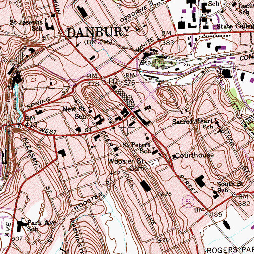 Topographic Map of Immanuel Lutheran School, CT