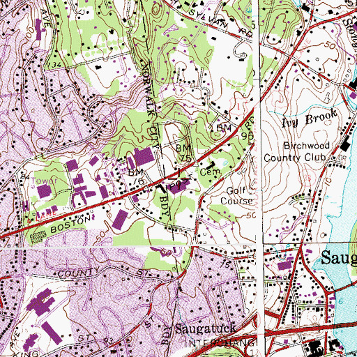 Topographic Map of Imperial Plaza Shopping Center, CT