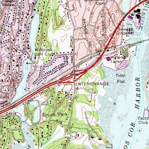 Topographic Map of Interchange 4, CT