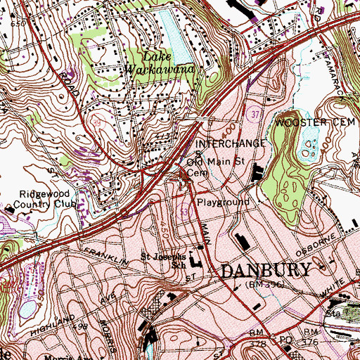 Topographic Map of Interchange 5, CT