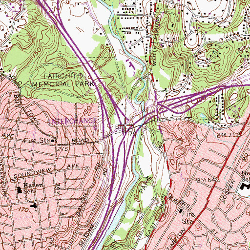 Topographic Map of Interchange 6, CT