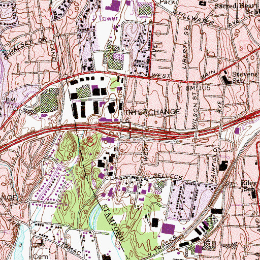 Topographic Map of Interchange 6, CT