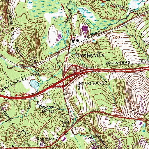 Topographic Map of Interchange 9, CT