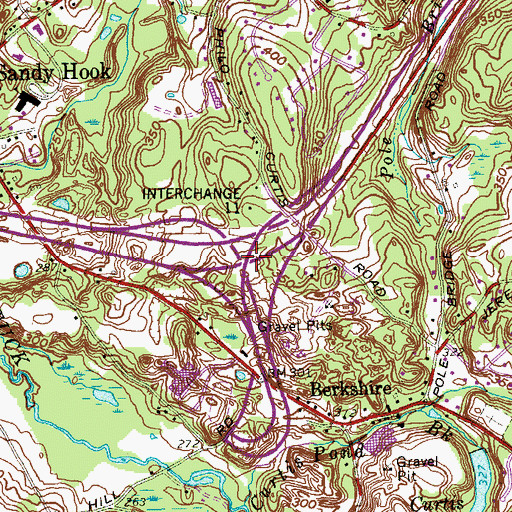 Topographic Map of Interchange 11, CT