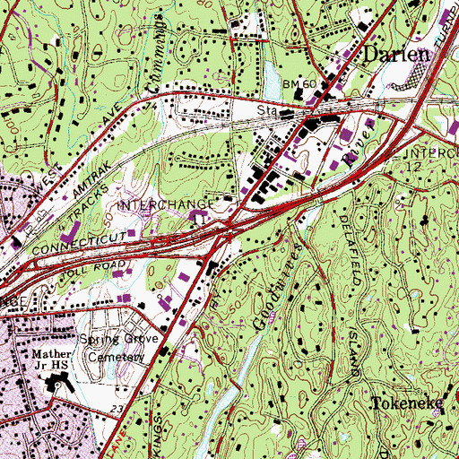 Topographic Map of Interchange 11, CT