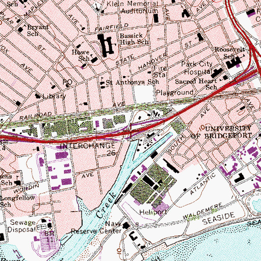 Topographic Map of Interchange 26, CT