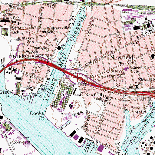 Topographic Map of Interchange 29, CT