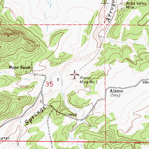 Topographic Map of Alamo Mine Number 1, CO