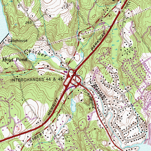 Topographic Map of Interchange 45, CT