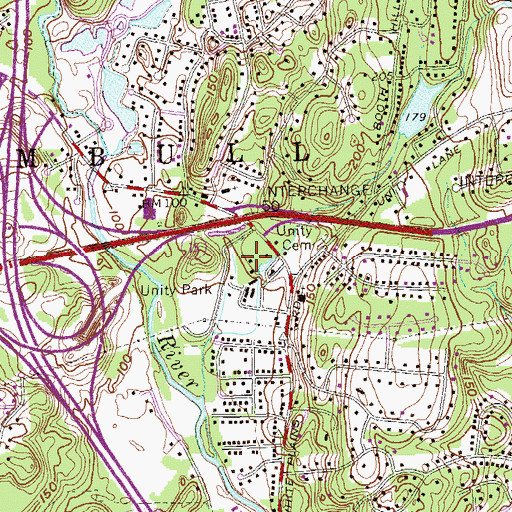 Topographic Map of Interchange 50, CT