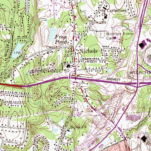 Topographic Map of Interchange 51, CT