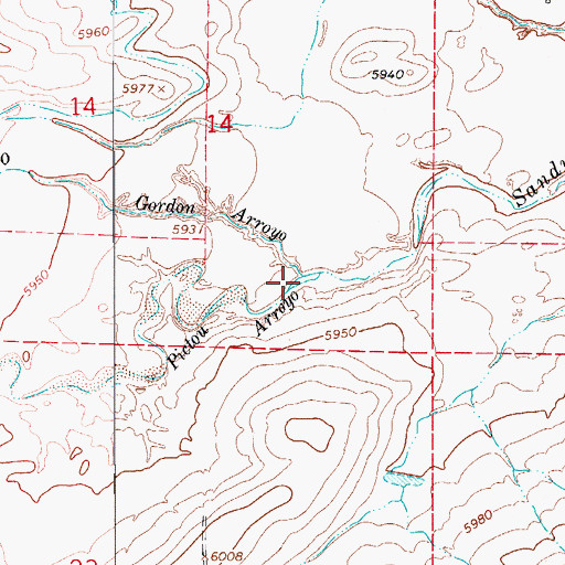 Topographic Map of Gordon Arroyo, CO