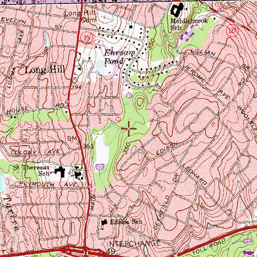 Topographic Map of Island Brook Park, CT
