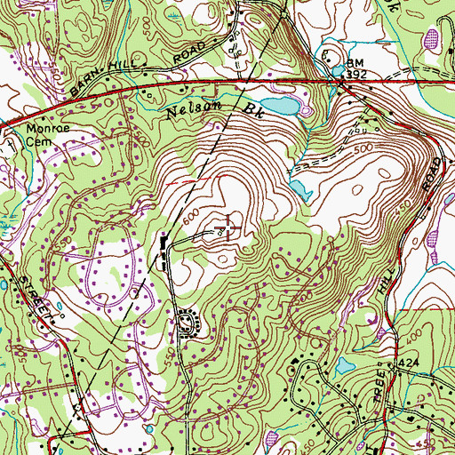 Topographic Map of Israel Hill, CT