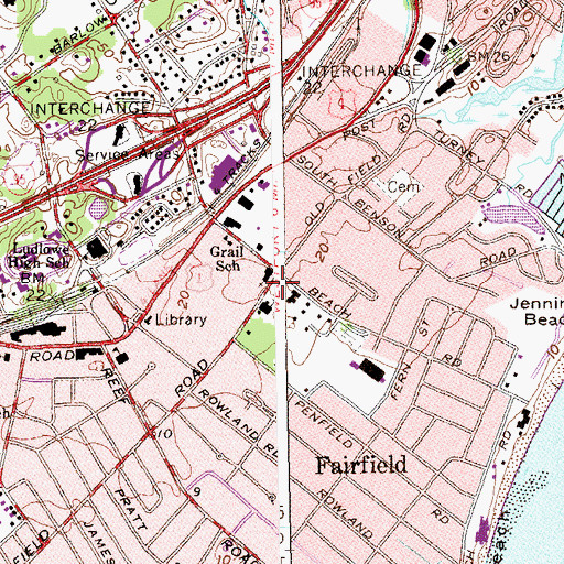 Topographic Map of Jennings Garden, CT