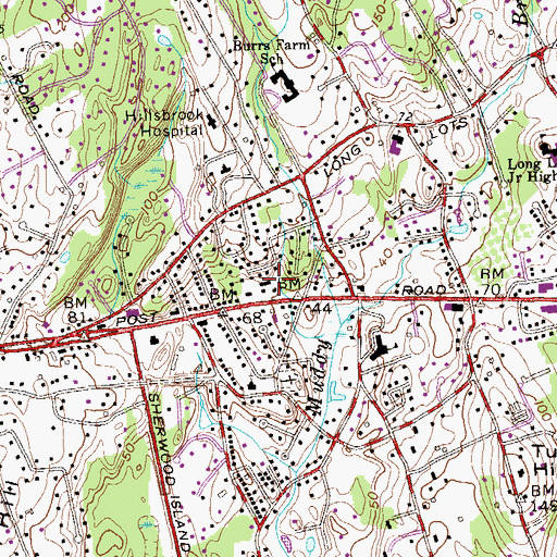 Topographic Map of Jennings Plaza Shopping Center, CT