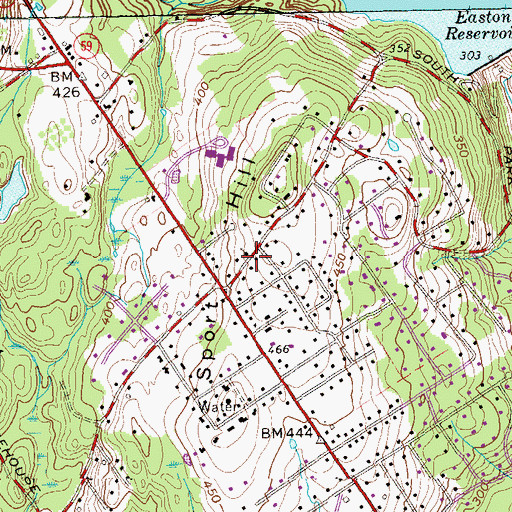 Topographic Map of Jesse Lee United Methodist Church, CT