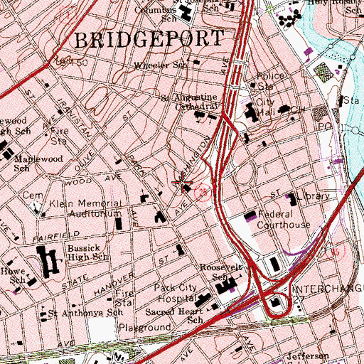 Topographic Map of Jesus Saves Ministries, CT
