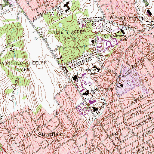 Topographic Map of Jewish Community Center Library, CT