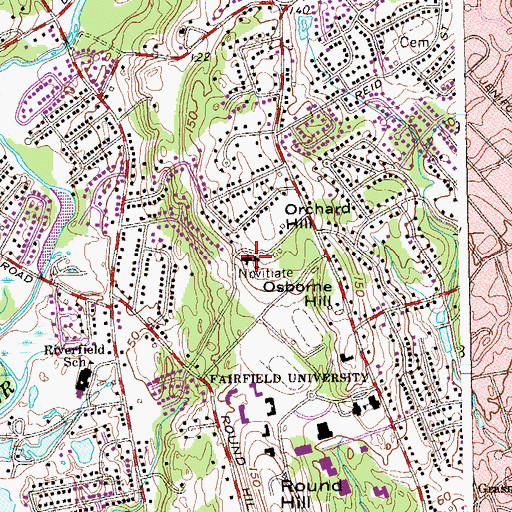 Topographic Map of John C Dolan Hall, CT