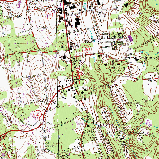 Topographic Map of Keeler Tavern (historical), CT
