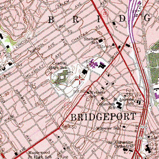 Topographic Map of Kennedy Stadium, CT