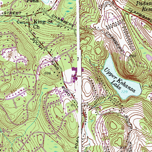 Topographic Map of King Street School, CT