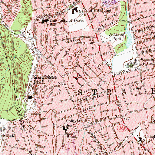 Topographic Map of Kingdom Hall of Jehovahs Witnesses, CT