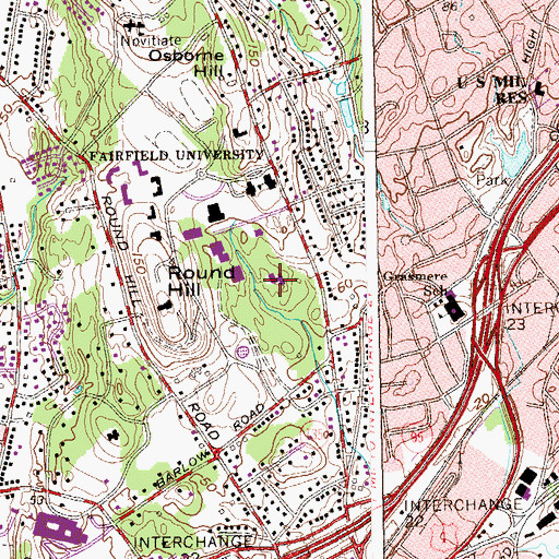 Topographic Map of Kostka Hall, CT