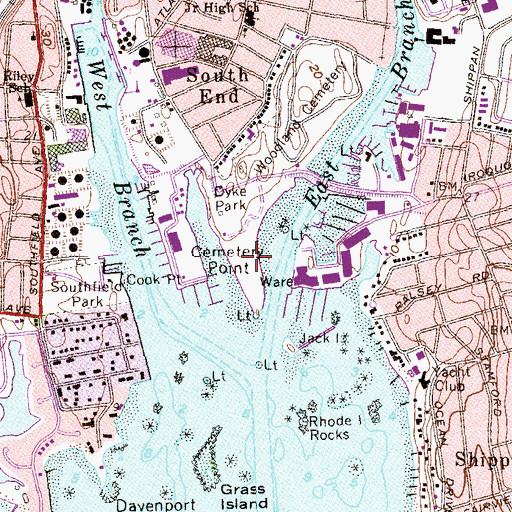 Topographic Map of Kosciuszco Park, CT