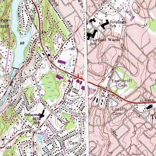 Topographic Map of Lake Hills Shopping Center, CT