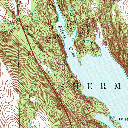 Topographic Map of Lakeside Woods, CT