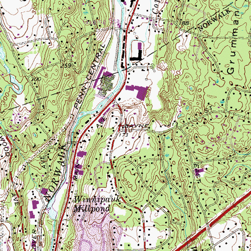 Topographic Map of Lighthouse Baptist Church, CT
