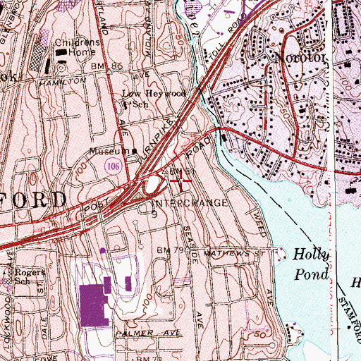 Topographic Map of Lighthouse Baptist Church, CT