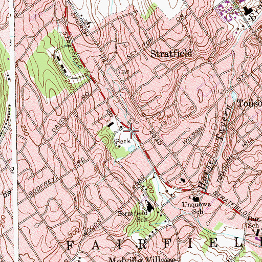 Topographic Map of Lilalyn Park, CT