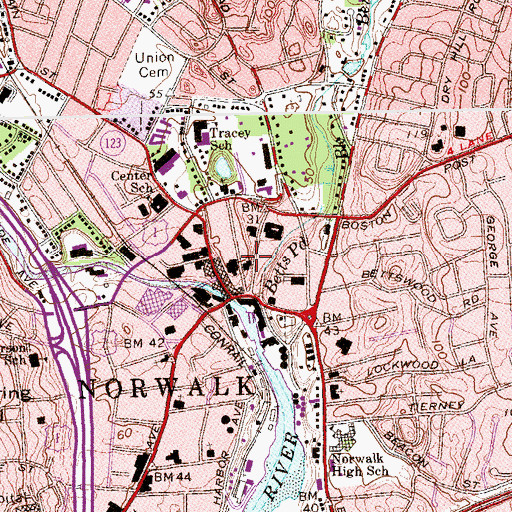 Topographic Map of Living Bread of LIfe Evangelistic Church, CT