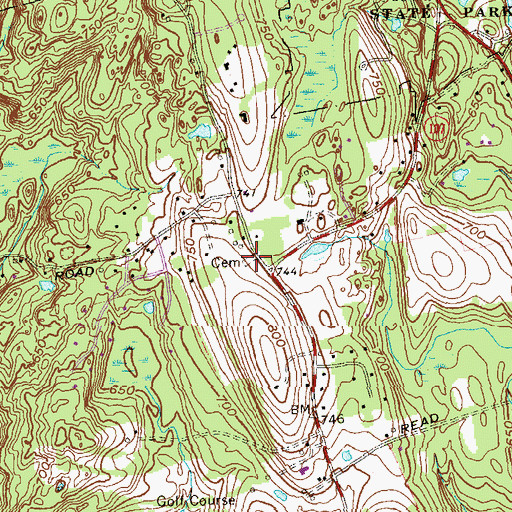 Topographic Map of Isaac Hamilton Cemetery, CT