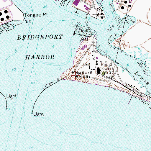 Topographic Map of Long Beach Point, CT