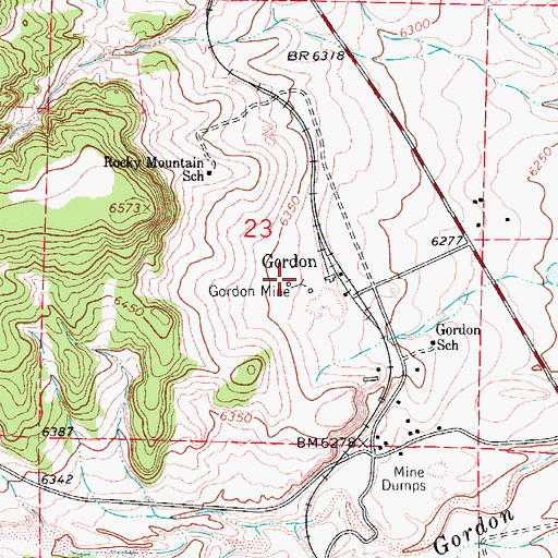 Topographic Map of Gordon Mine, CO