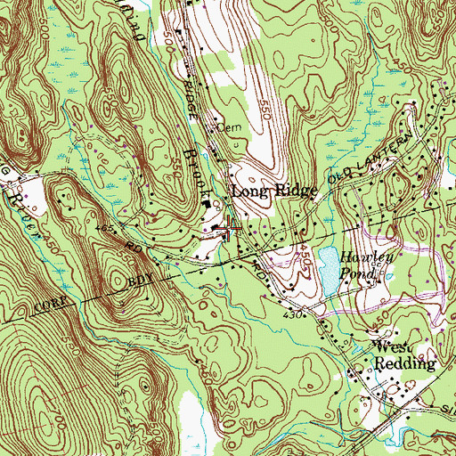 Topographic Map of Long Ridge United Methodist Church, CT