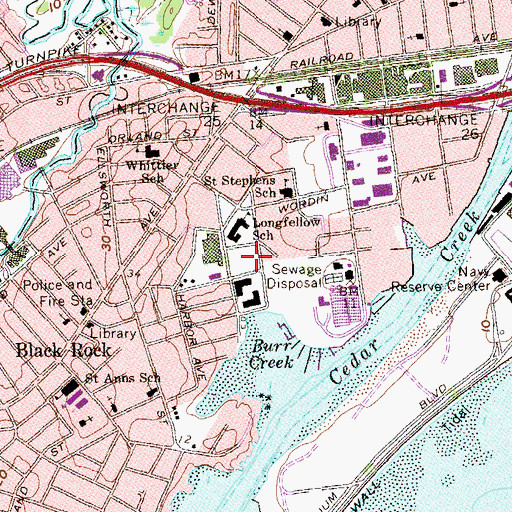 Topographic Map of Longfellow Park, CT