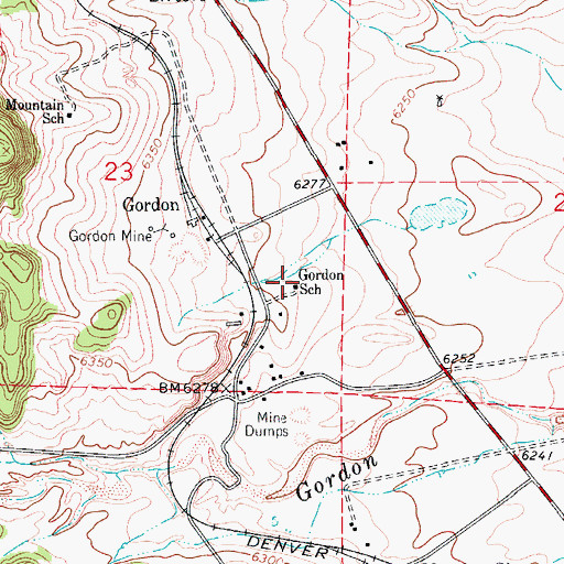 Topographic Map of Gordon School, CO
