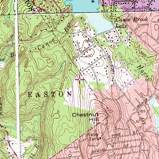 Topographic Map of Maple Grove Memorial Park, CT