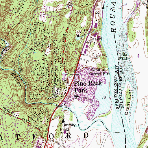 Topographic Map of Mariahs Way Shopping Center, CT