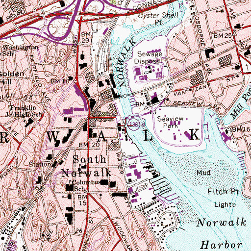 Topographic Map of Maritime Aquarium, CT